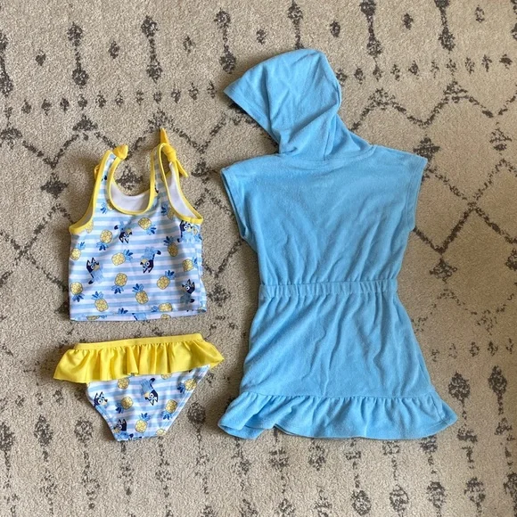 Lucy Yellow and Blue Swimsuit with Bow Accents - Picture 4 of 4
